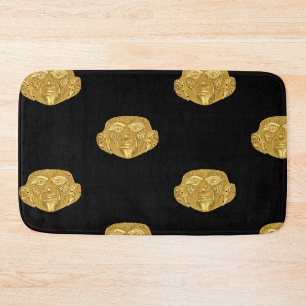 Item preview, Prehispanic Treasure Poster - Anthropomorphic Gold Mask - (200 BC - 900 AD) - Archaeological Discovery designed and sold by Carola-art.