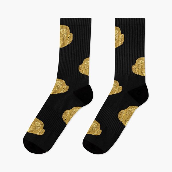 Item preview, Prehispanic Treasure Poster - Anthropomorphic Gold Mask - (200 BC - 900 AD) - Archaeological Discovery designed and sold by Carola-art.