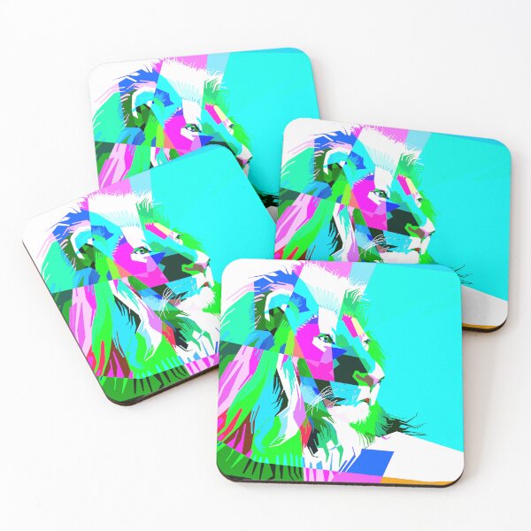 Item preview, Be the Lion Not the Prey in Abstract Cat in Cyan designed and sold by Buckwig.