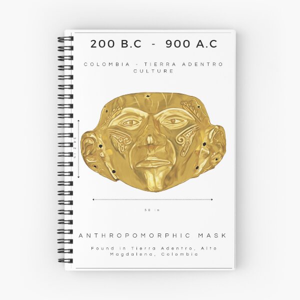 Item preview, Prehispanic Treasure Poster - Anthropomorphic Gold Mask - (200 BC - 900 AD) - Archaeological Discovery designed and sold by Carola-art.