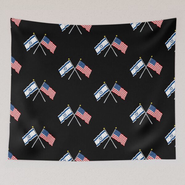 Item preview, USA and Israel Waving Flags Stand with Israel designed and sold by RebelsErickson.