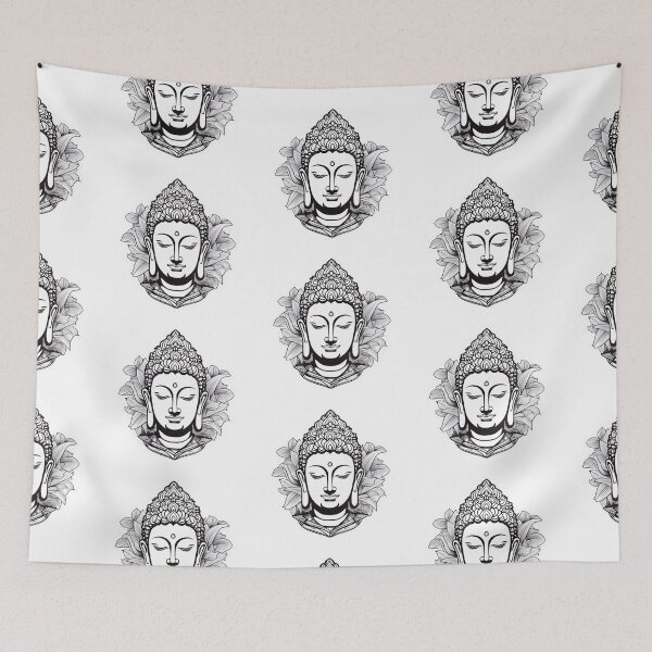 Item preview, Buddha Black White , home decoration , Digital Art Buddha Statue designed and sold by MartynGrey.