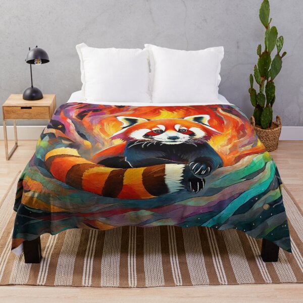 Item preview, Fierce Red Panda: Rainbow Flame Spirit designed and sold by rofocreative.