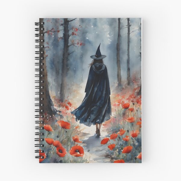 Artikelvorschau, Eine Hexe im Wald mit roten Mohnblumen ~ Hexenkunst von Lyra o'Brien entworfen und verkauft von Lyra The Lavender Witch.