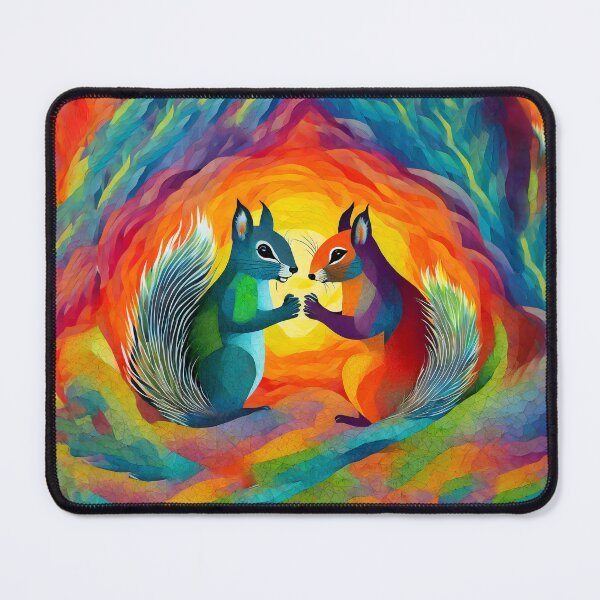 Item preview, Rainbow Soulmates: Vibrant Squirrel Love designed and sold by rofocreative.