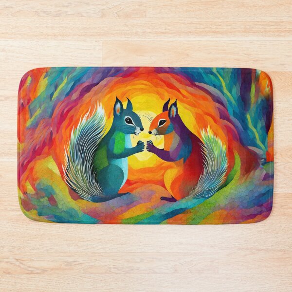 Item preview, Rainbow Soulmates: Vibrant Squirrel Love designed and sold by rofocreative.