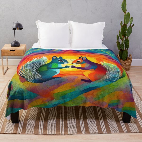 Item preview, Rainbow Soulmates: Vibrant Squirrel Love designed and sold by rofocreative.
