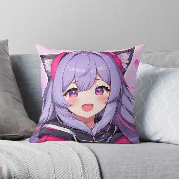 UwU Anime Cat Girl, Purple Hair Cute | Poster