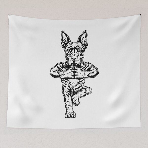 Item preview, Doberman Pinscher Yoga Puppy Dog Funny Tree Pose Vrikshasana designed and sold by GrandeDuc.