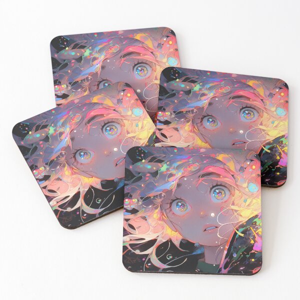 Item preview, Beautiful Bright Colorful Glowing Underwater Anime Girl designed and sold by bubblegoth.