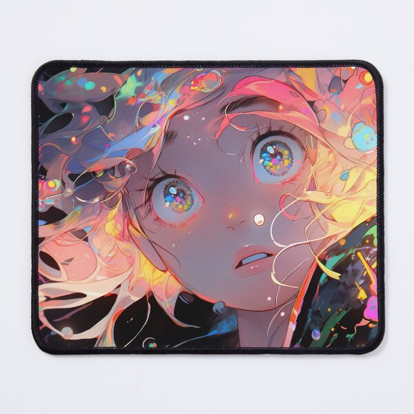 Item preview, Beautiful Bright Colorful Glowing Underwater Anime Girl designed and sold by bubblegoth.