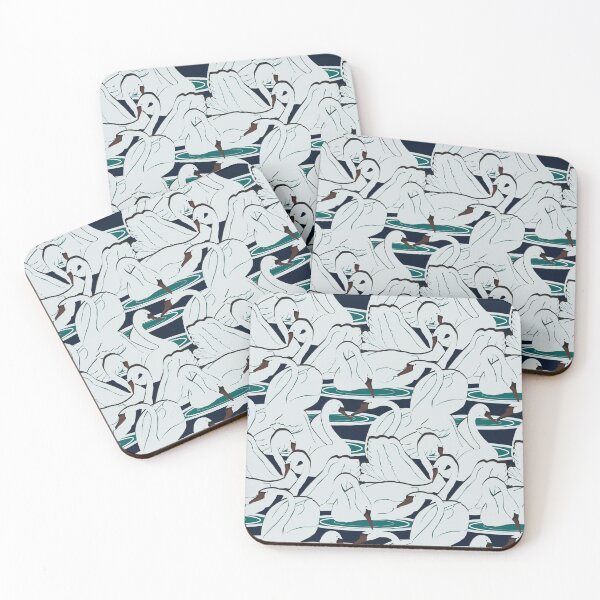Item preview, Swans Swimming, a flock of beautiful birds designed and sold by krisevansart.