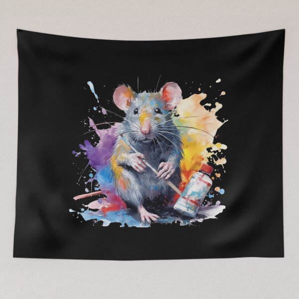 Item preview, Painter Rat watercolor designed and sold by K-Projects.