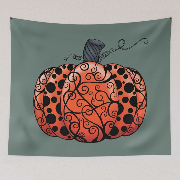 Item preview, Scroll & Dots Pumpkin in Dark Orange designed and sold by lezell.