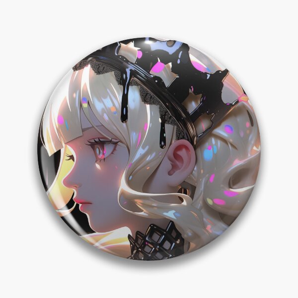Item preview, Adorable Black and White Slime Queen Anime Girl designed and sold by bubblegoth.