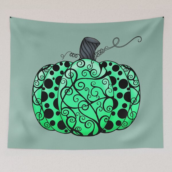 Item preview, Scroll & Dots Pumpkin in Green designed and sold by lezell.