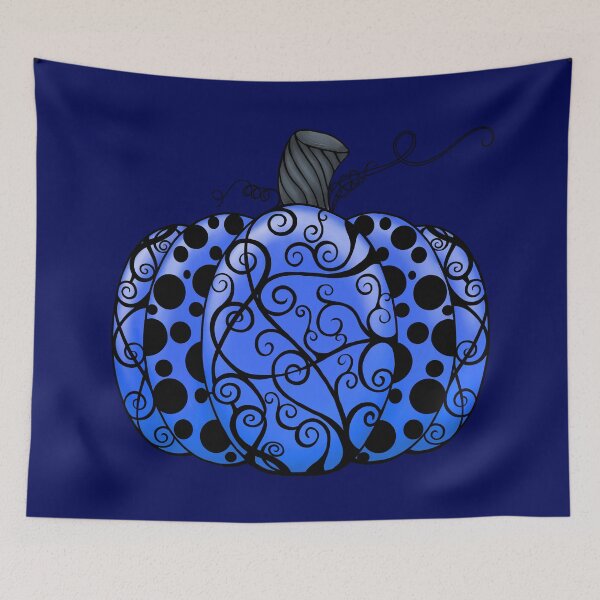 Item preview, Scroll & Dots Pumpkin in Cobalt designed and sold by lezell.