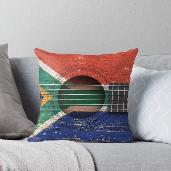 Item preview, Old Vintage Acoustic Guitar with South African Flag designed and sold by JeffBartels.