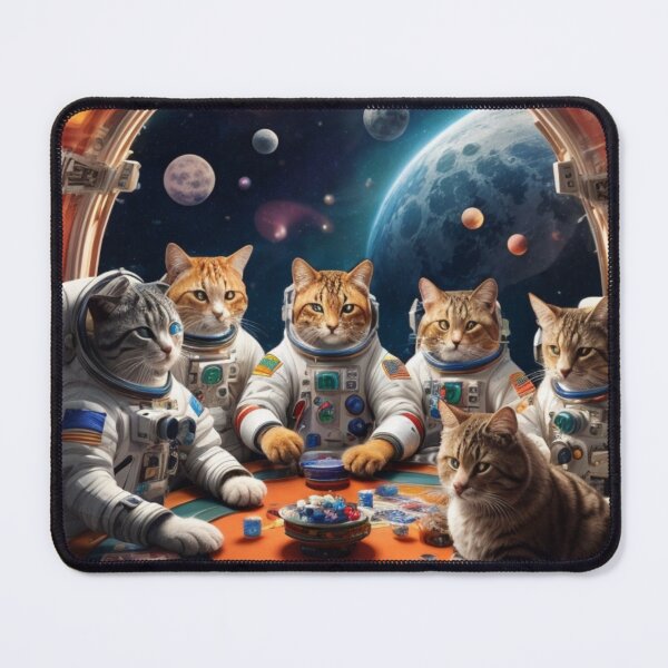 Item preview, Cat Astronauts Playing Poker in Space. designed and sold by rajaindra.