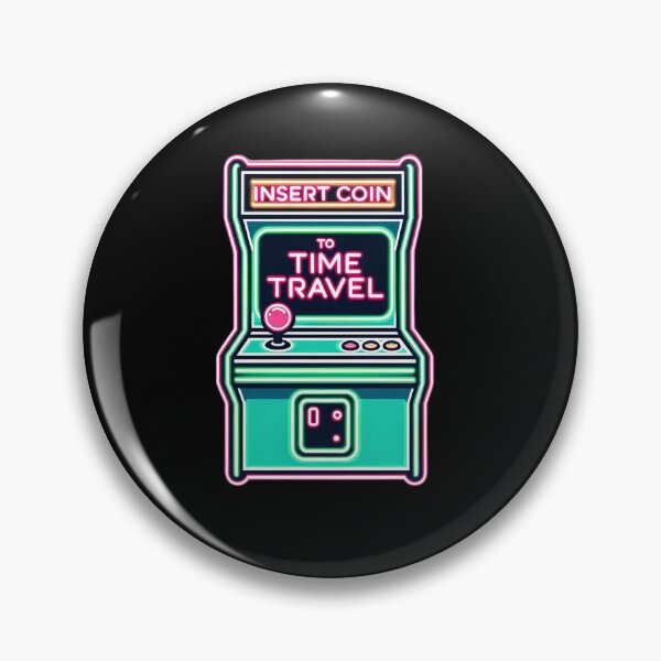 Item preview, Retro Arcade Machine – 'Insert Coin to Time Travel' in Neon Accents designed and sold by PixelPunkster.