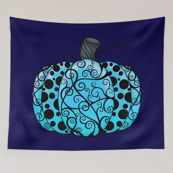 Item preview, Scroll & Dots Pumpkin in Aqua designed and sold by lezell.
