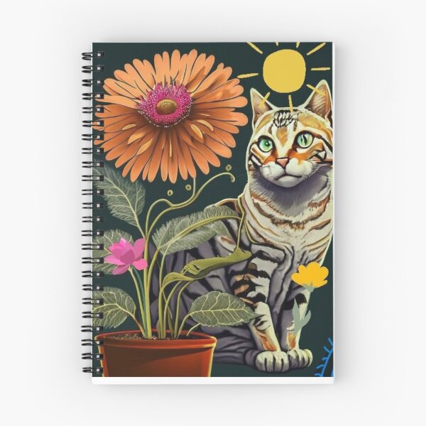 Item preview, Cat andd flower designed and sold by Sweetpaperdesignsol Hyunah Yi.