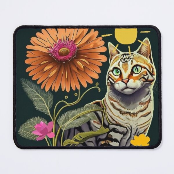 Item preview, Cat andd flower designed and sold by Sweetpaperdesignsol Hyunah Yi.