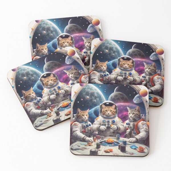 Item preview, Space Cat Astronauts' Zero Gravity Poker Night designed and sold by rajaindra.