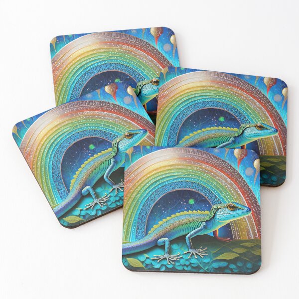 Item preview, Adaptive Skink in the Rainbow's Embrace: Spiritual Art Print designed and sold by rofocreative.