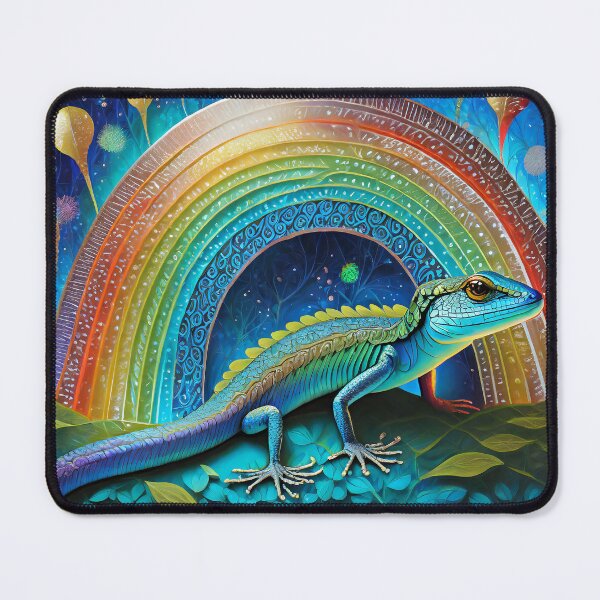 Item preview, Adaptive Skink in the Rainbow's Embrace: Spiritual Art Print designed and sold by rofocreative.