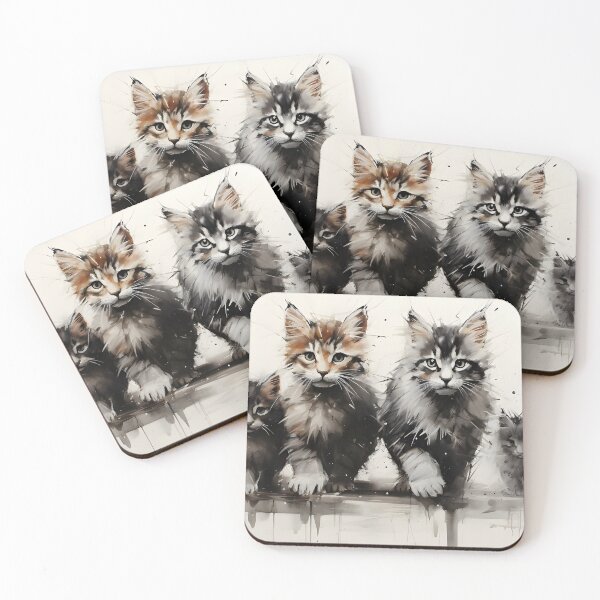 Item preview, Three playful kittens designed and sold by inkArtistryfine.
