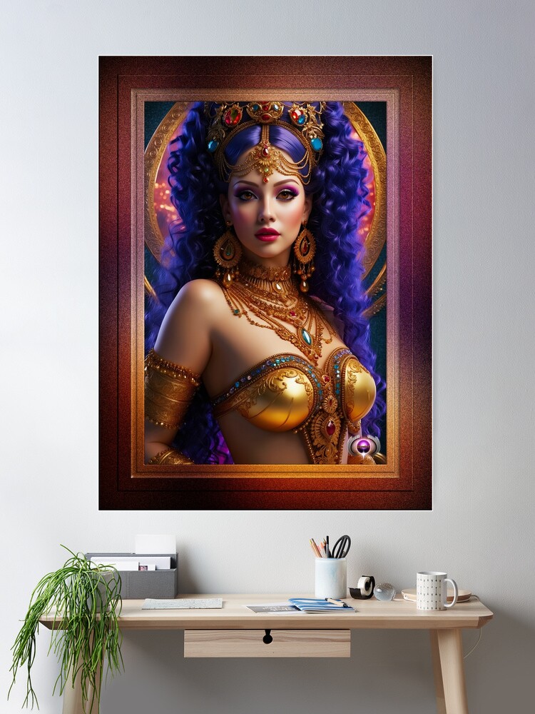 Queen Estinaisha Ortellis Alluring AI Concept Art by Xzendor7 Room Decor Poster Print