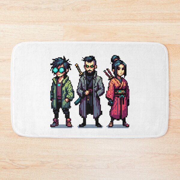 Item preview, Pixel Character Avatars – Hacker with Goggles, Rogue Android, and Street Samurai designed and sold by PixelPunkster.