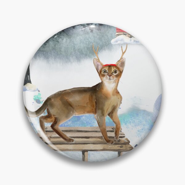Item preview, Sledging Abyssinian Cat Christmas Card designed and sold by HugsAndPrints.