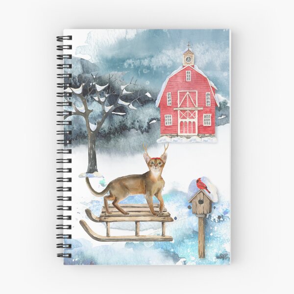 Item preview, Sledging Abyssinian Cat Christmas Card designed and sold by HugsAndPrints.