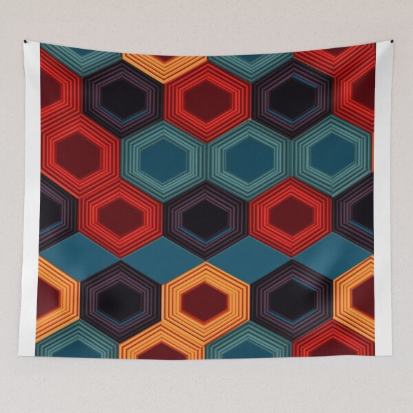 Item preview, hexagonal, graphic, pattern designed and sold by Icon-Network.