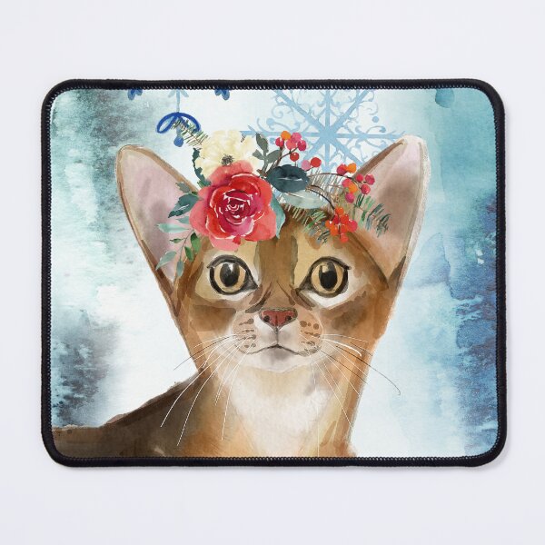 Item preview, Abyssinian Cat Snowflakes and Flowers Christmas designed and sold by HugsAndPrints.