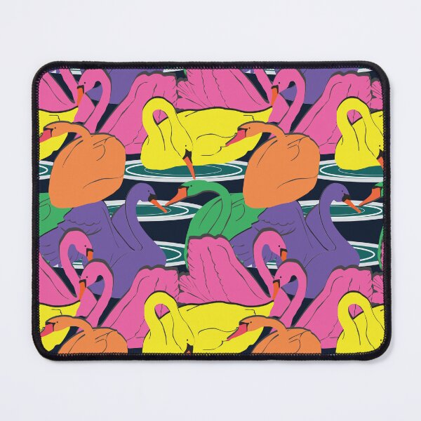 Item preview, Multi coloured swimming swans designed and sold by krisevansart.