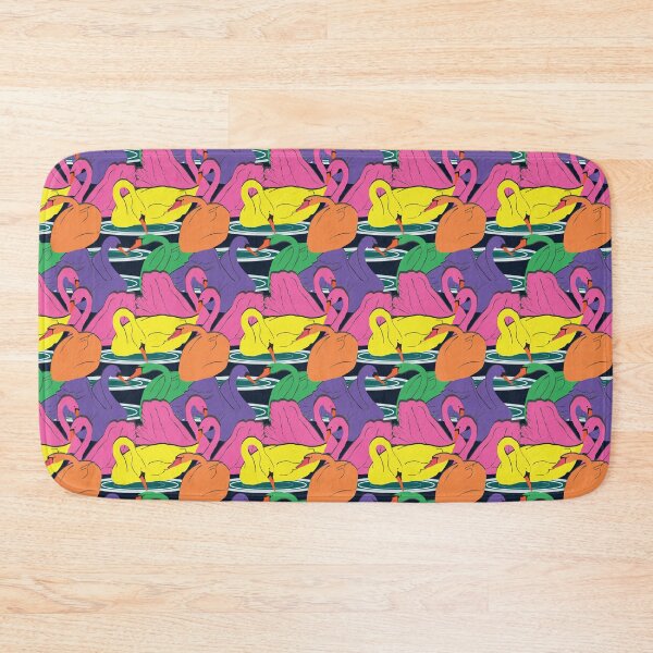 Item preview, Multi coloured swimming swans designed and sold by krisevansart.