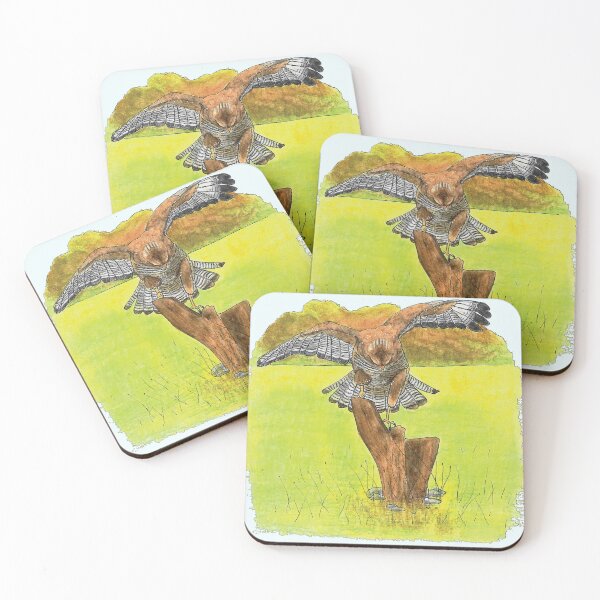 Item preview, Wild buzzard landing in a field designed and sold by Les illustrations d'Adėle L..
