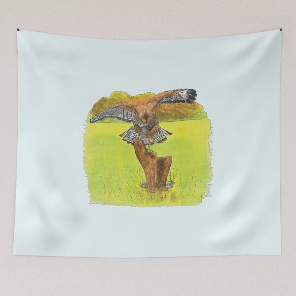 Item preview, Wild buzzard landing in a field designed and sold by Les illustrations d'Adėle L..