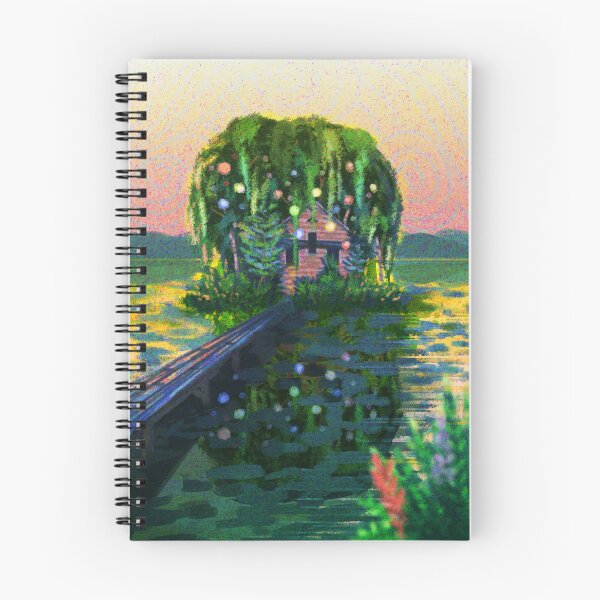 Item preview, psychedelic cabin in lake designed and sold by Divyasa.