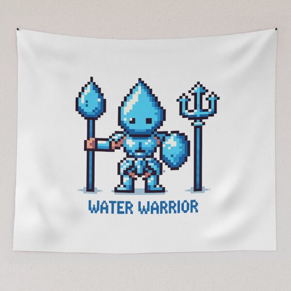 Item preview, Water Eco Warrior – The Ultimate Water-Themed 8-Bit Gaming Character designed and sold by PixelPunkster.