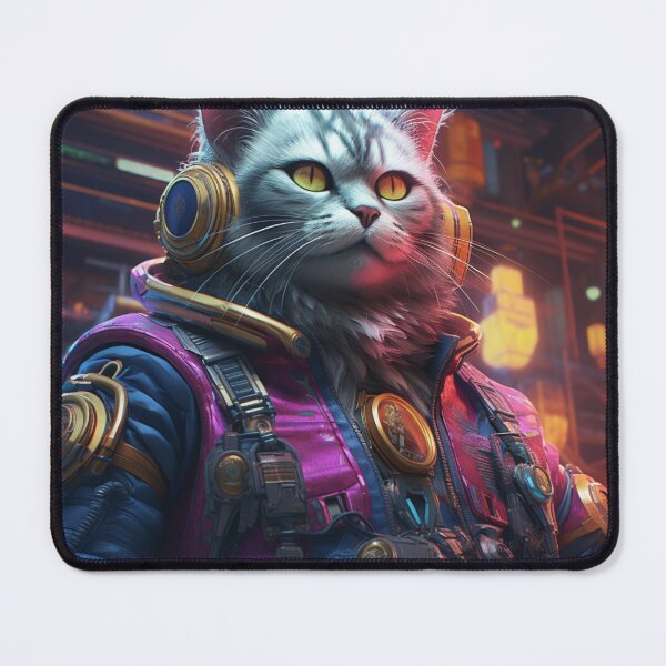 Item preview, Cyberpunk Cat Captain Violet Meow Shaggy Town  designed and sold by GrinGalore.