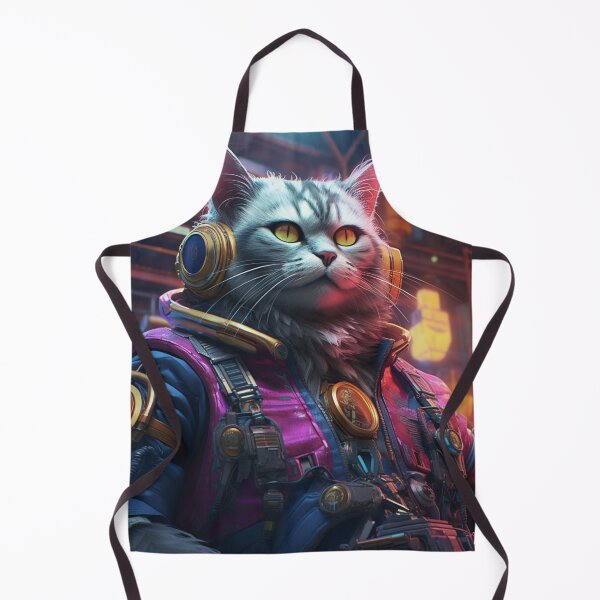 Item preview, Cyberpunk Cat Captain Violet Meow Shaggy Town designed and sold by GrinGalore.