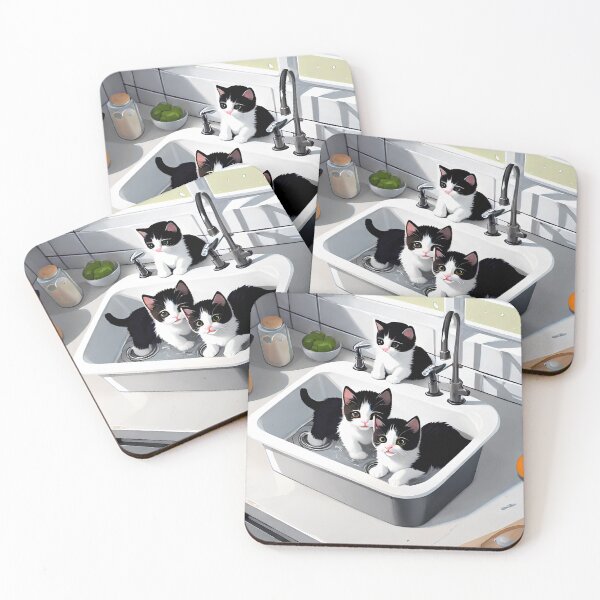 Item preview, Kittens Playing In The Kitchen Sink designed and sold by KoliBabb.