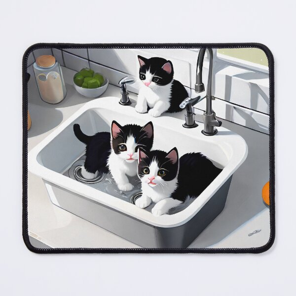 Item preview, Kittens Playing In The Kitchen Sink designed and sold by KoliBabb.