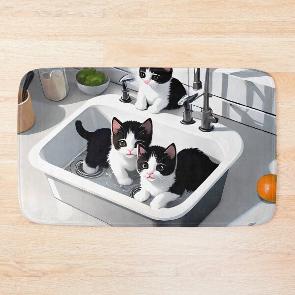 Item preview, Kittens Playing In The Kitchen Sink designed and sold by KoliBabb.