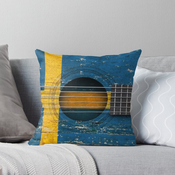 Item preview, Old Vintage Acoustic Guitar with Swedish Flag designed and sold by JeffBartels.