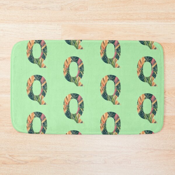 Item preview, A pattern of vintage tropical leaves filling the letter Q designed and sold by studio468.